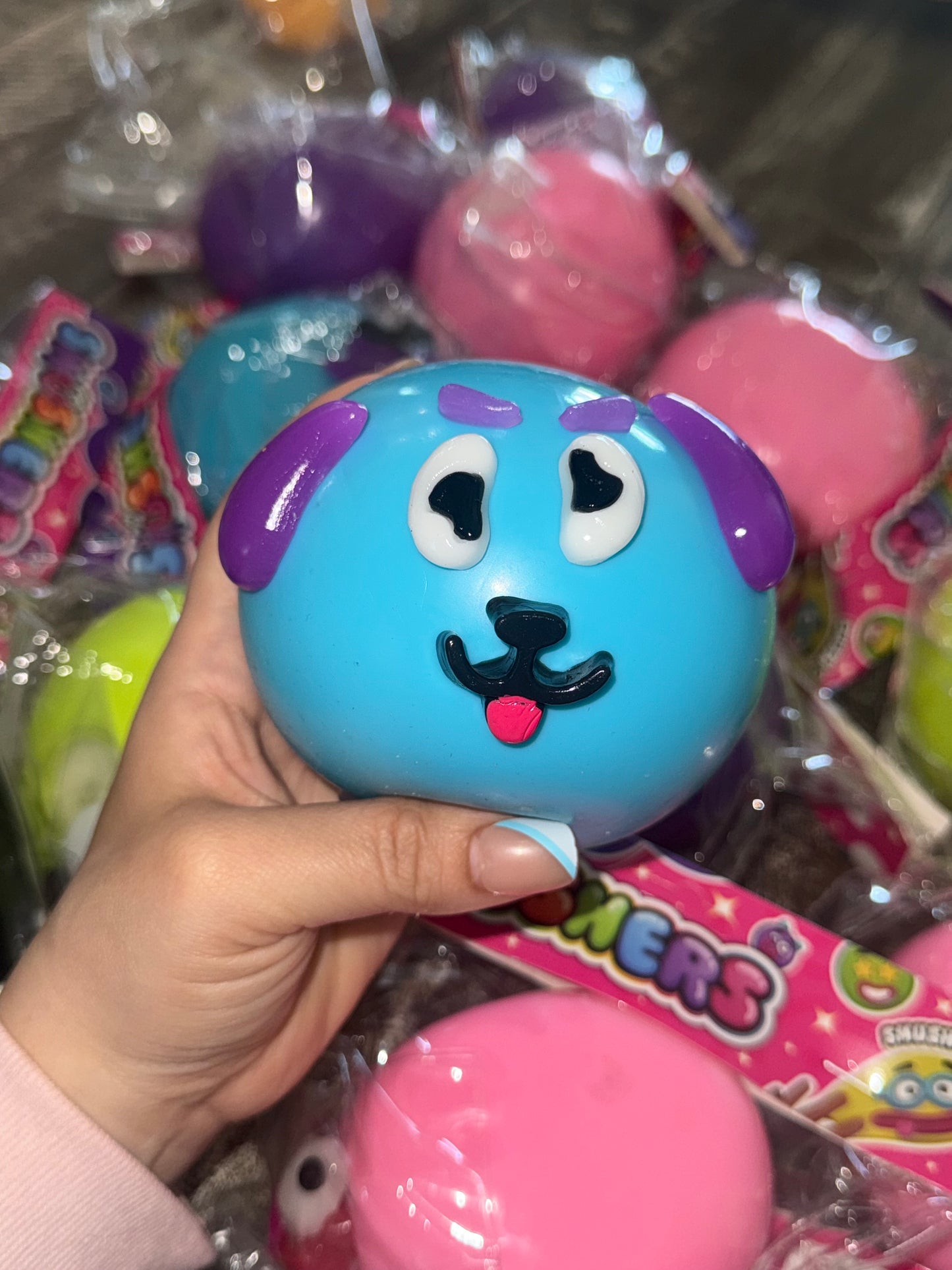 Smushy ball removable face
