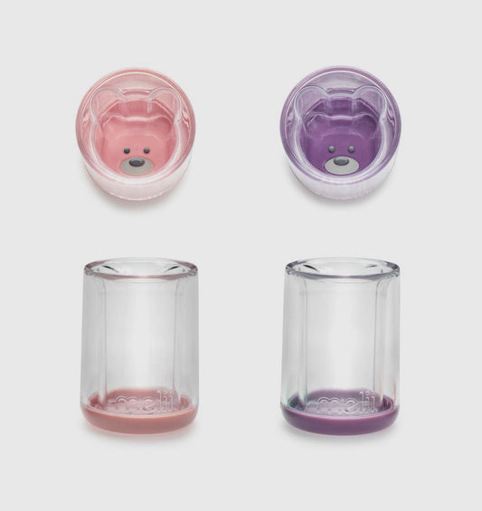 Set of 2 double wall bear cup