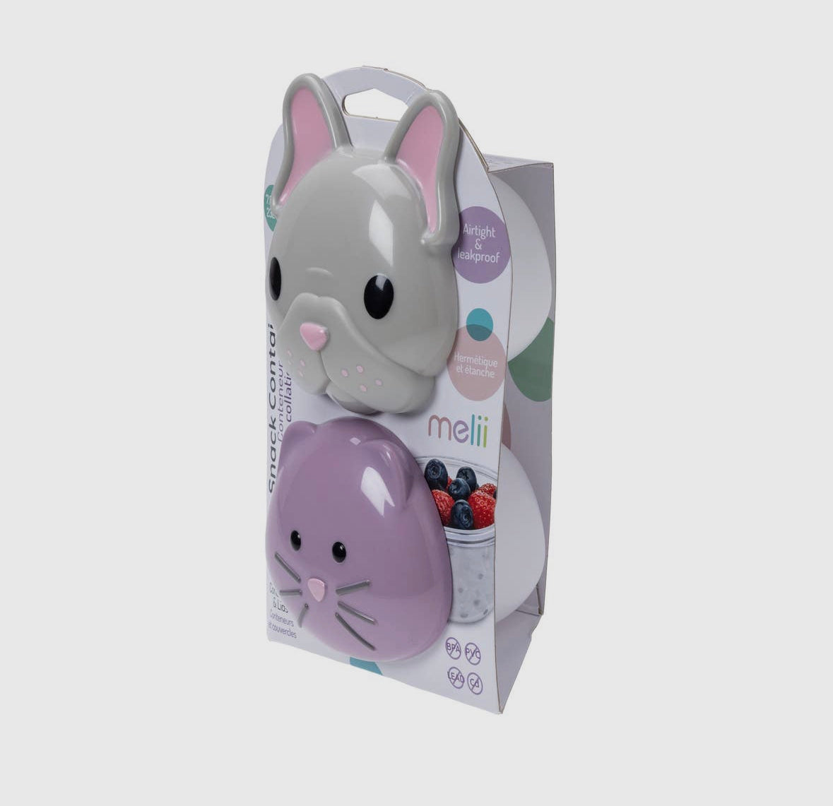 Snack containers bulldog/cat Melii