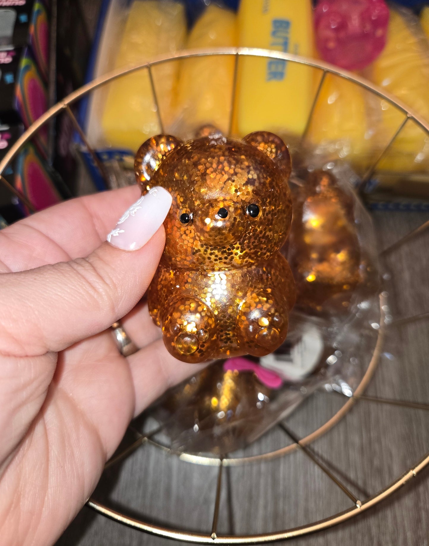 Little brown glitter bear squishy