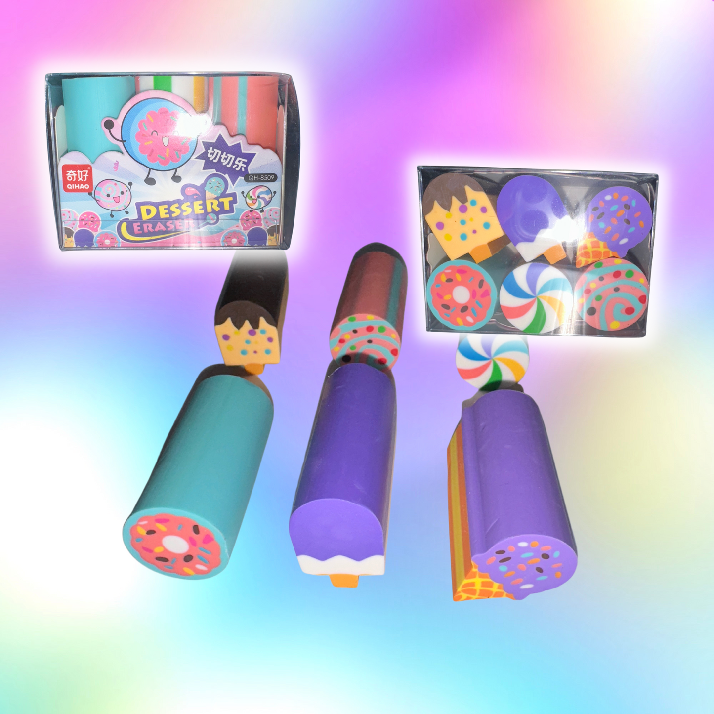 6 pack dessert erasers