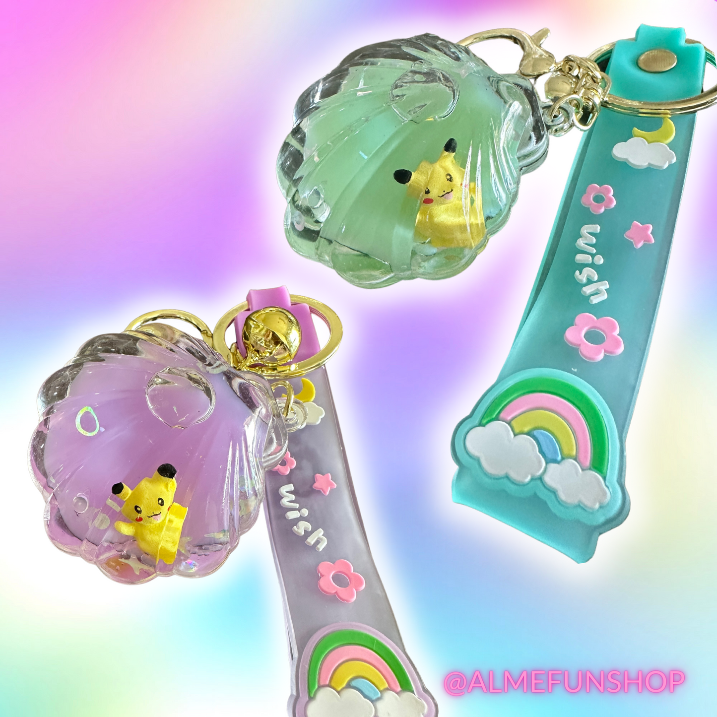 Pikachu glitter keychain