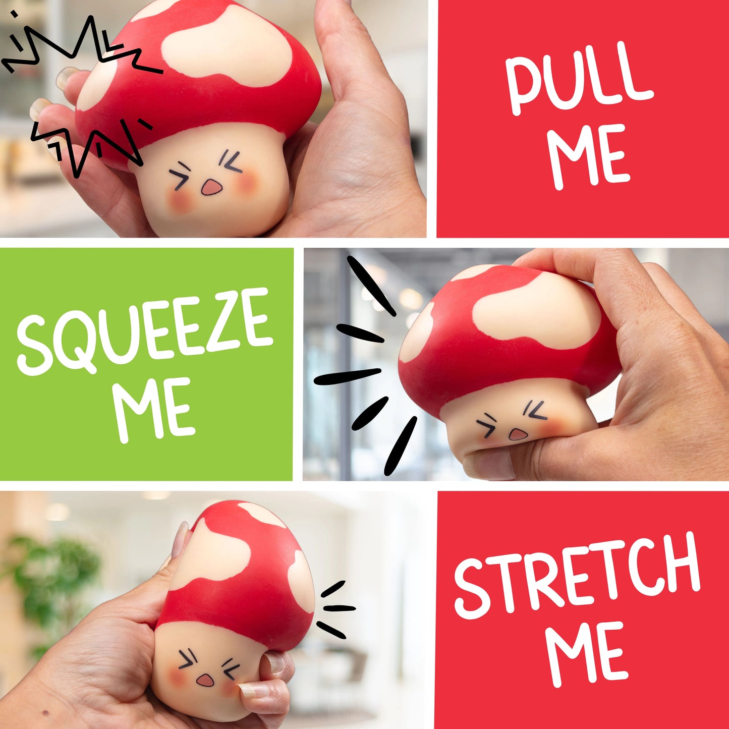 Stress mushroom squishy (glow in the dark)