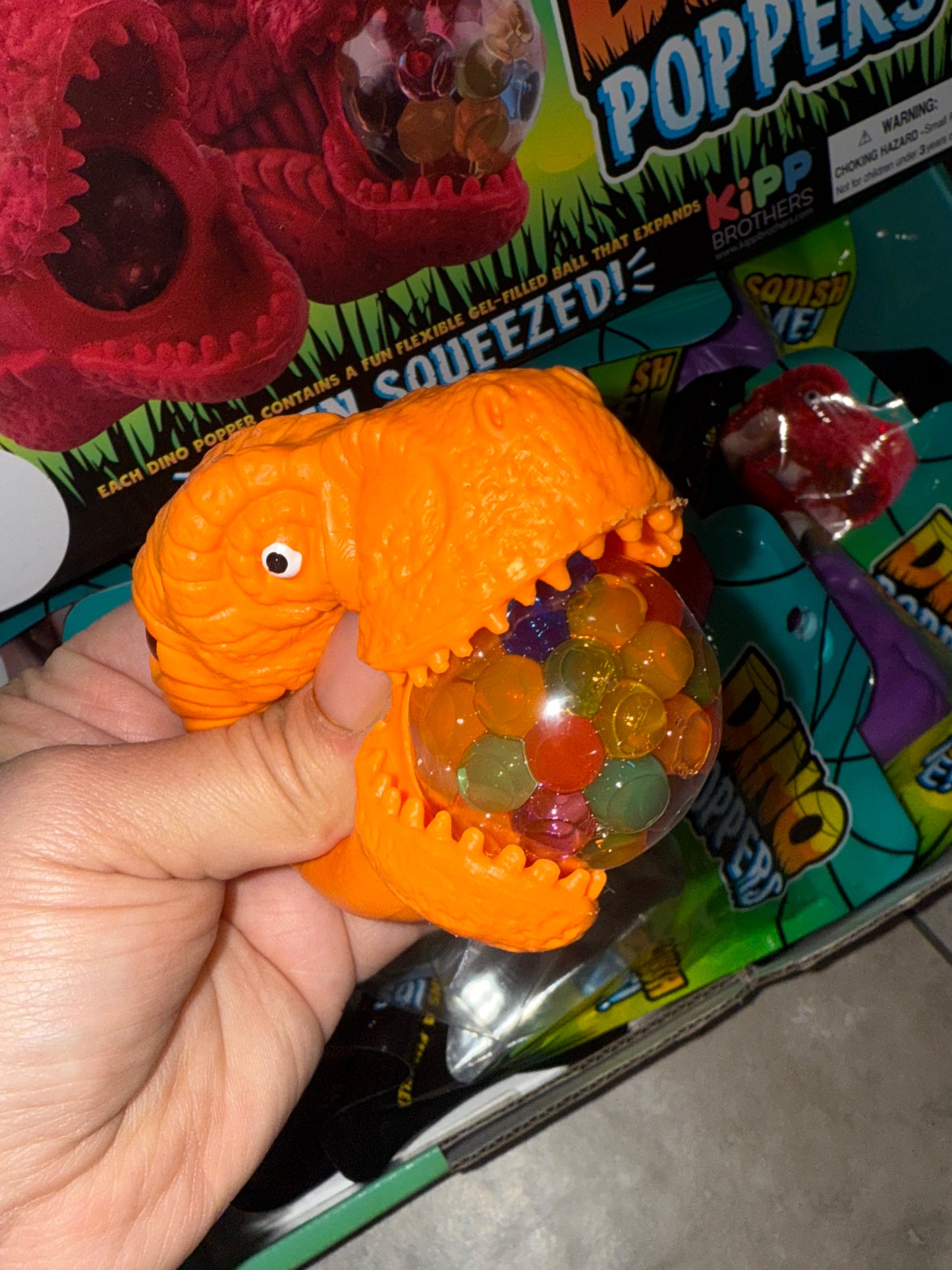 Dino squishy poppers