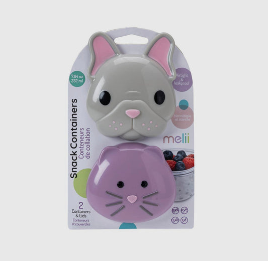 Snack containers bulldog/cat Melii