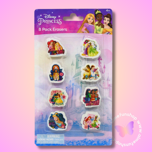 Princess 8 pack erasers