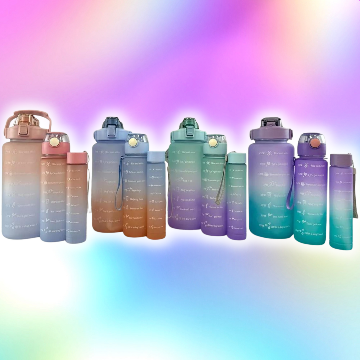 Motivational water bottle set