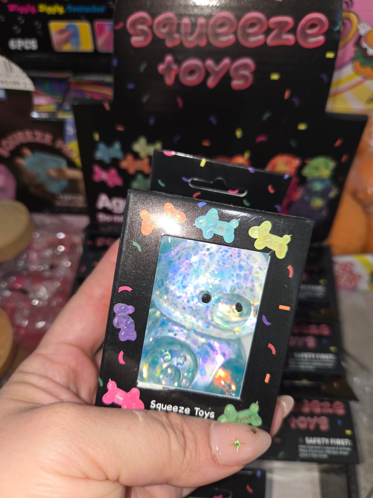 Glitter bear boxed squishy