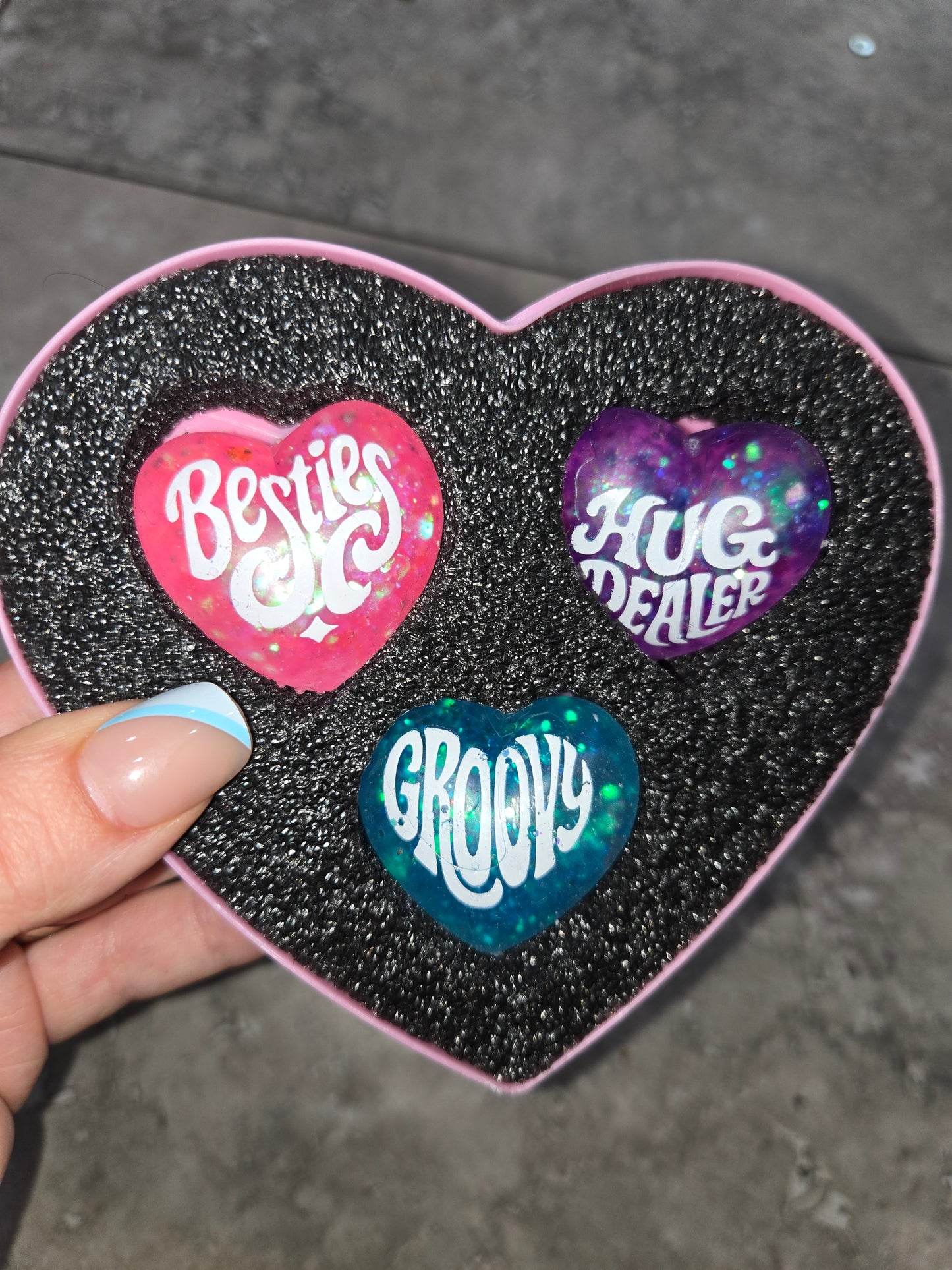 3 heart set squishys