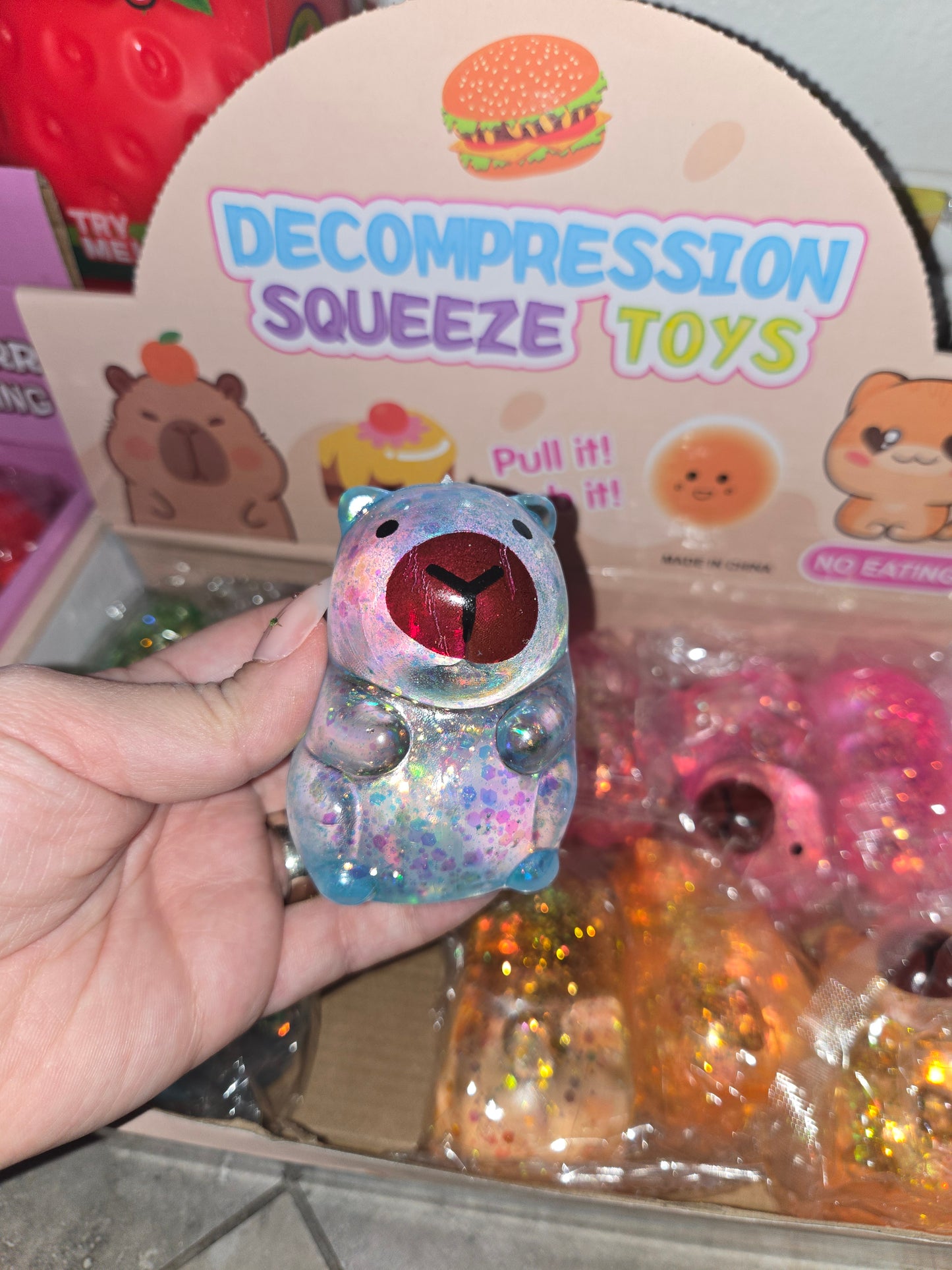 Glitter capybara squishy