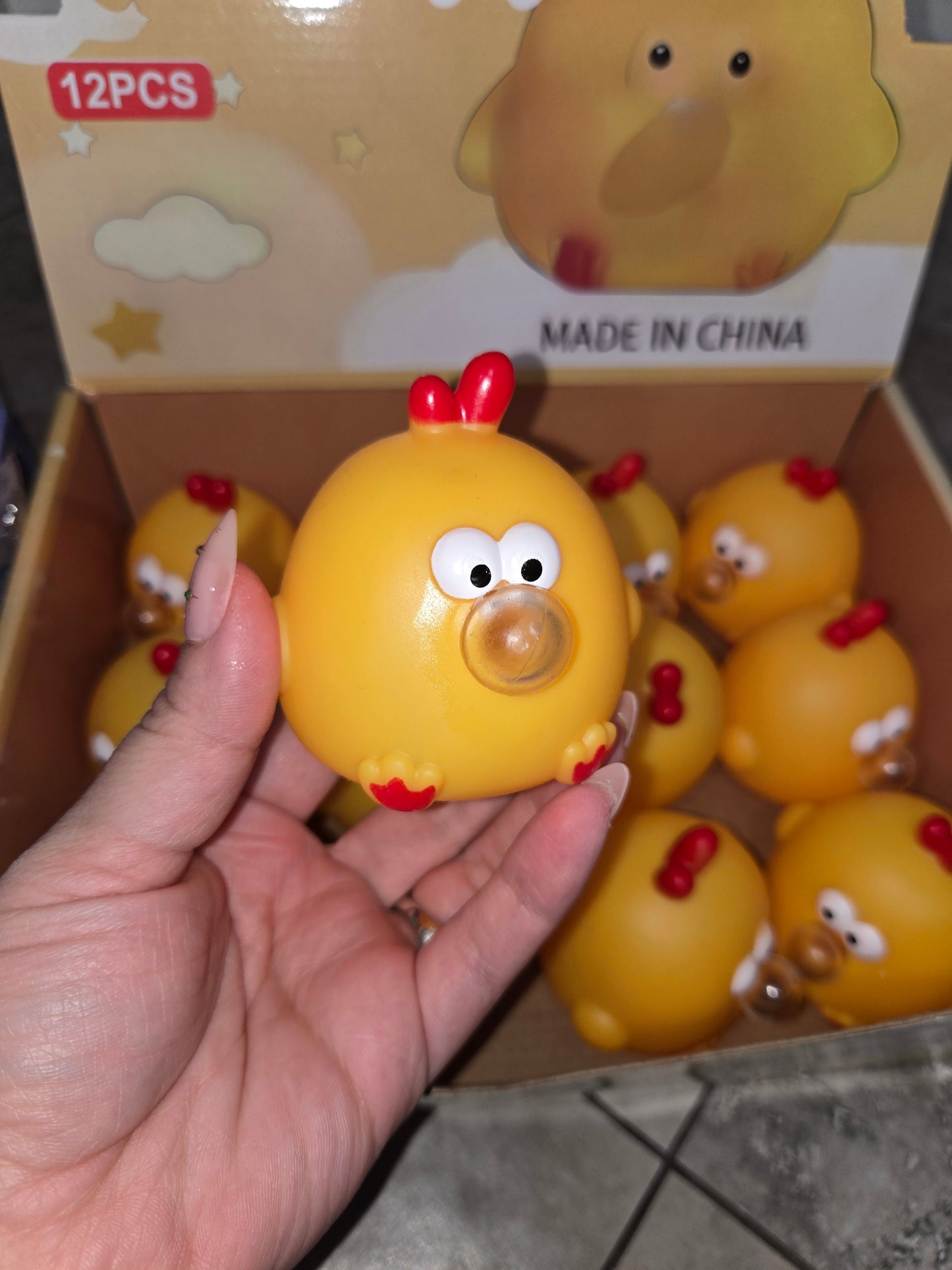 Bubble blowing chicken