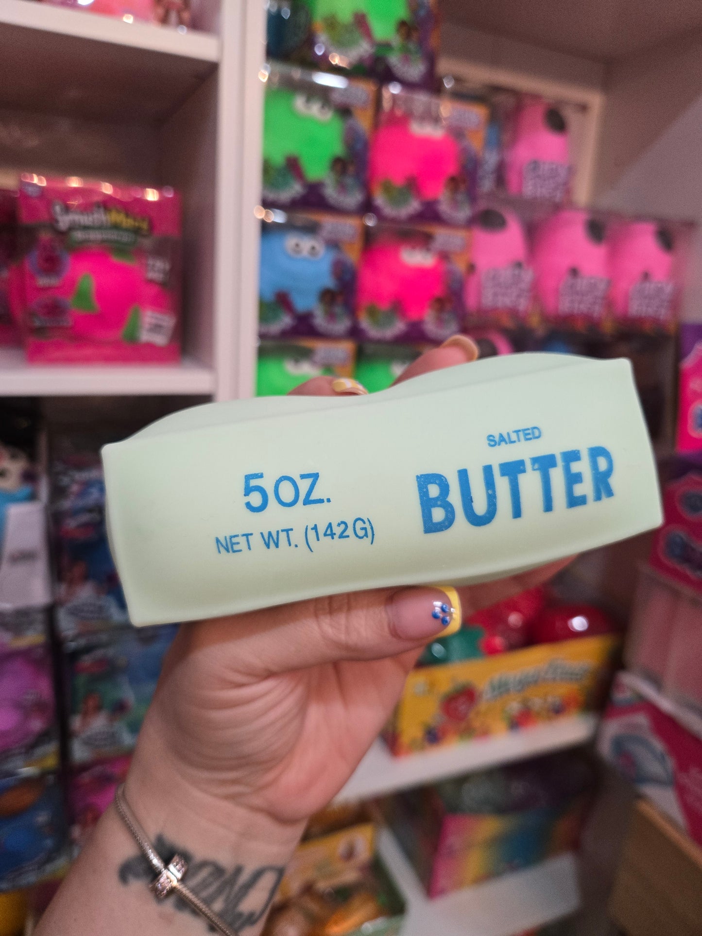 Mint green filled butter
