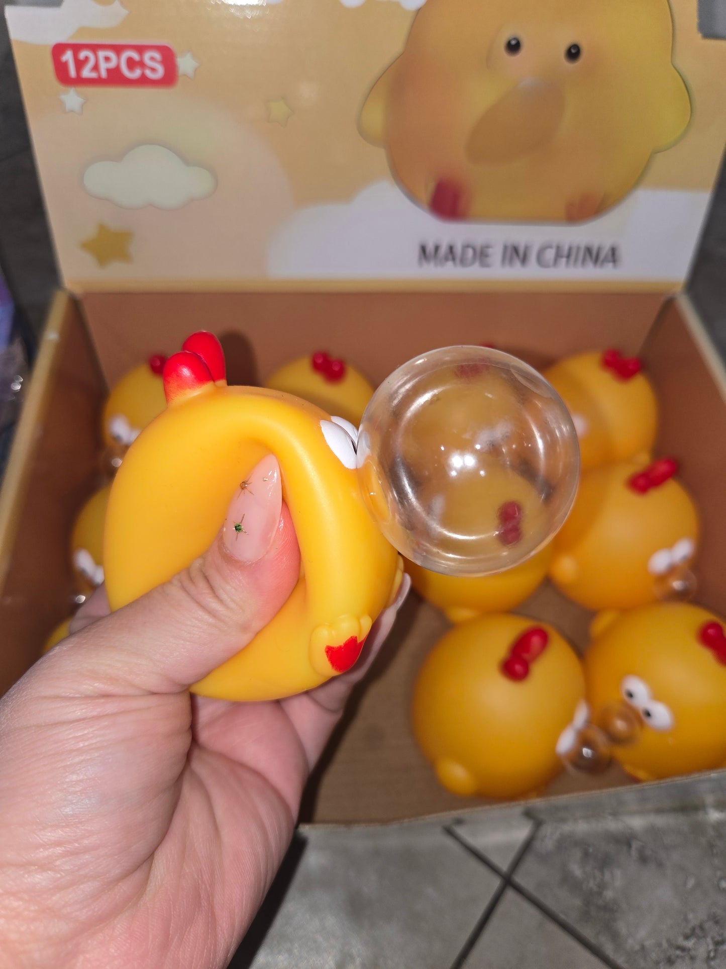 Bubble blowing chicken