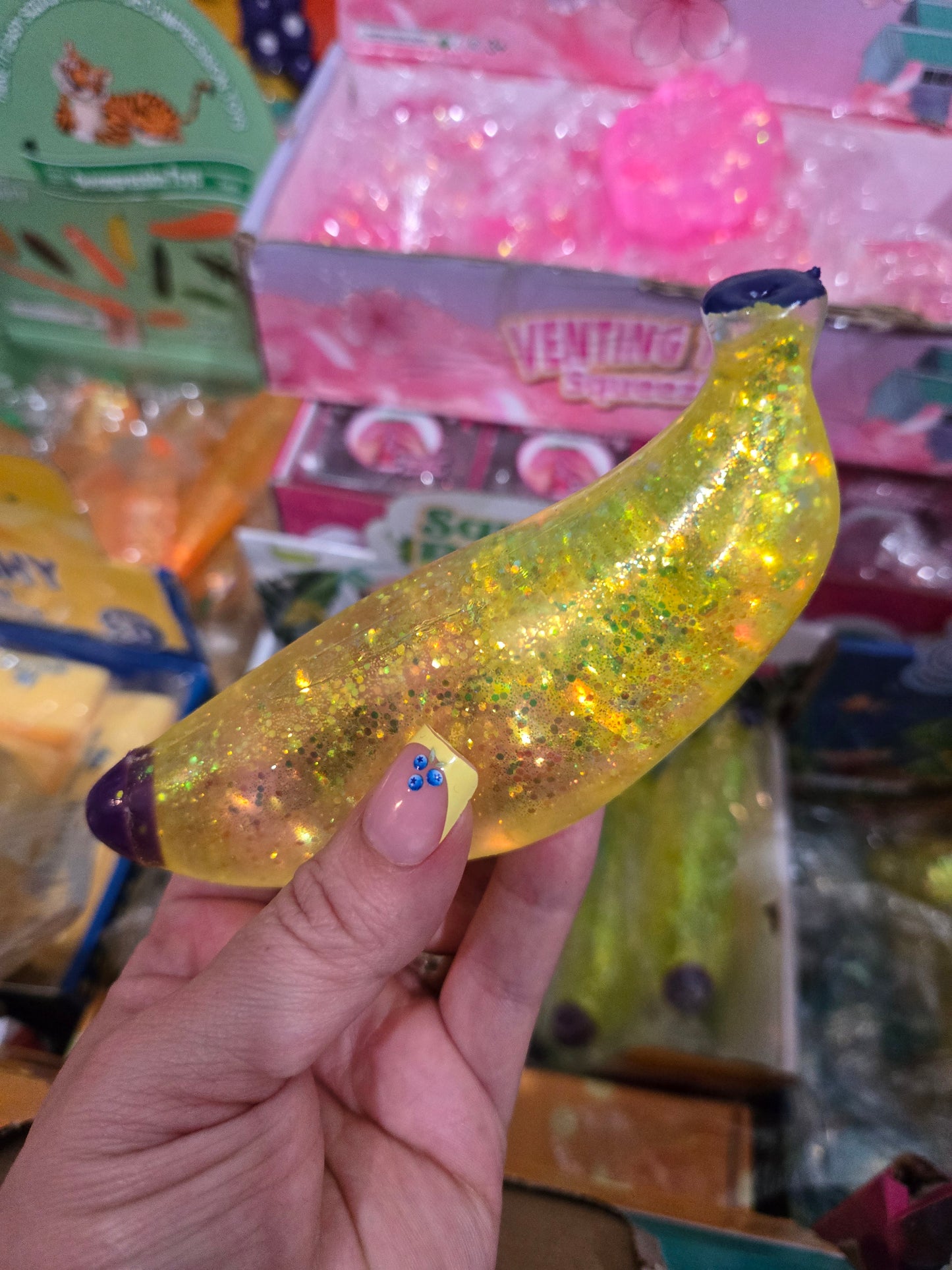 Glitter banana squishy