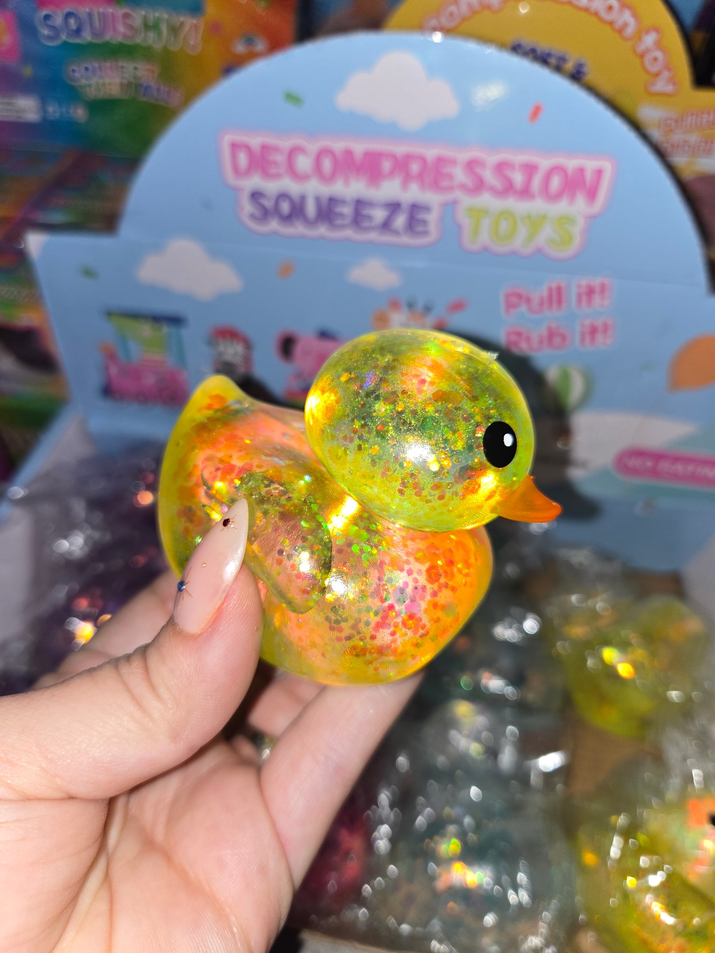 Glitter sitting duck