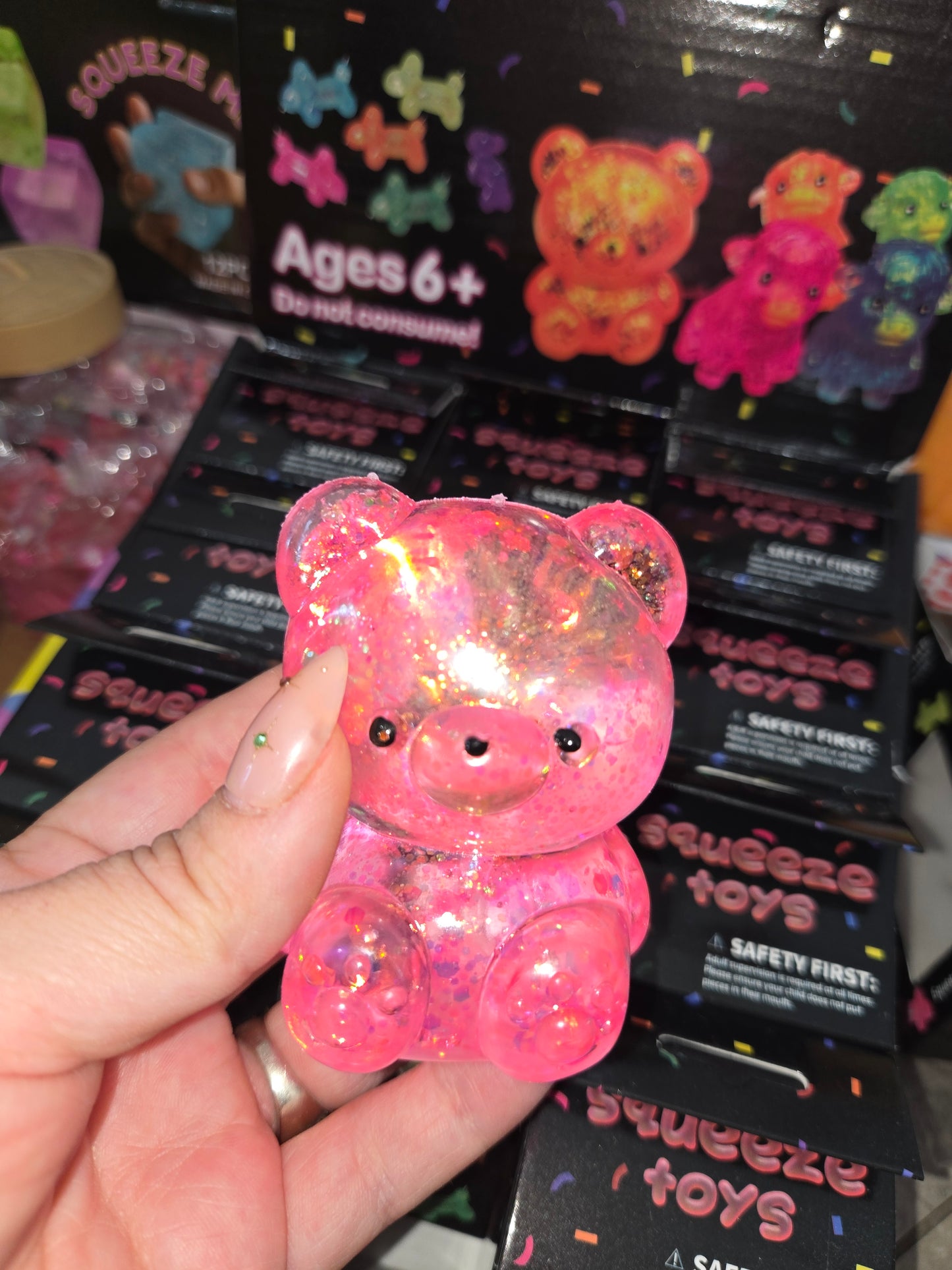 Glitter bear boxed squishy
