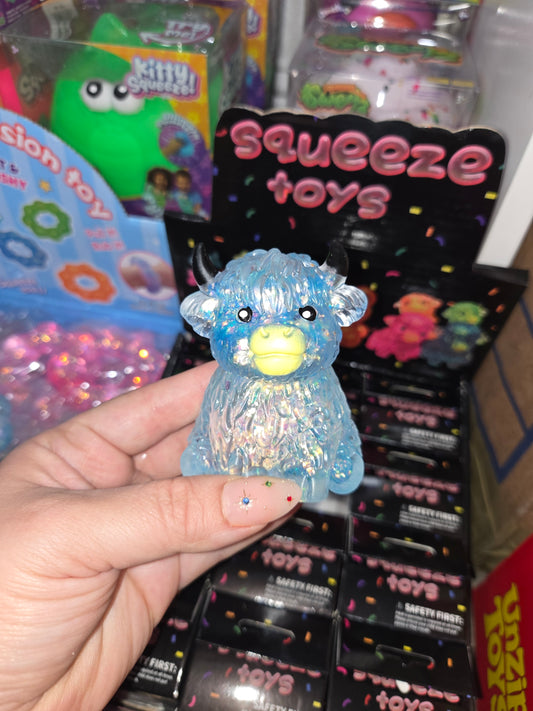 Glitter cow squishy