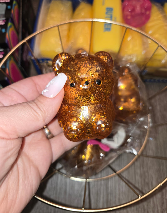 Little brown glitter bear squishy